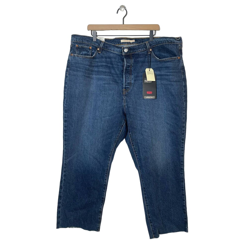 NEW Levi’s Wedgie Straight Jeans Womens Size 24W Blue Denim High Rise Button Fly